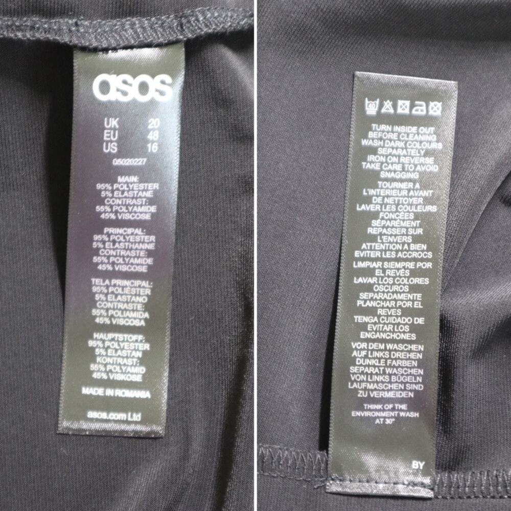 NWT ASOS CURVE Size 16 Maxi Dress V Neck Lace Flutter Sleeve Black - Picture 10 of 12
